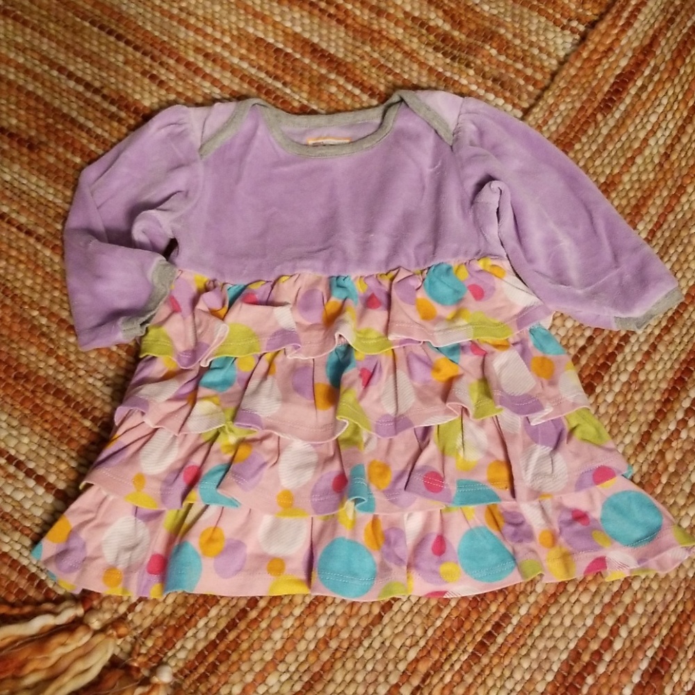 Little miss matched ruffle dress 6 9 month